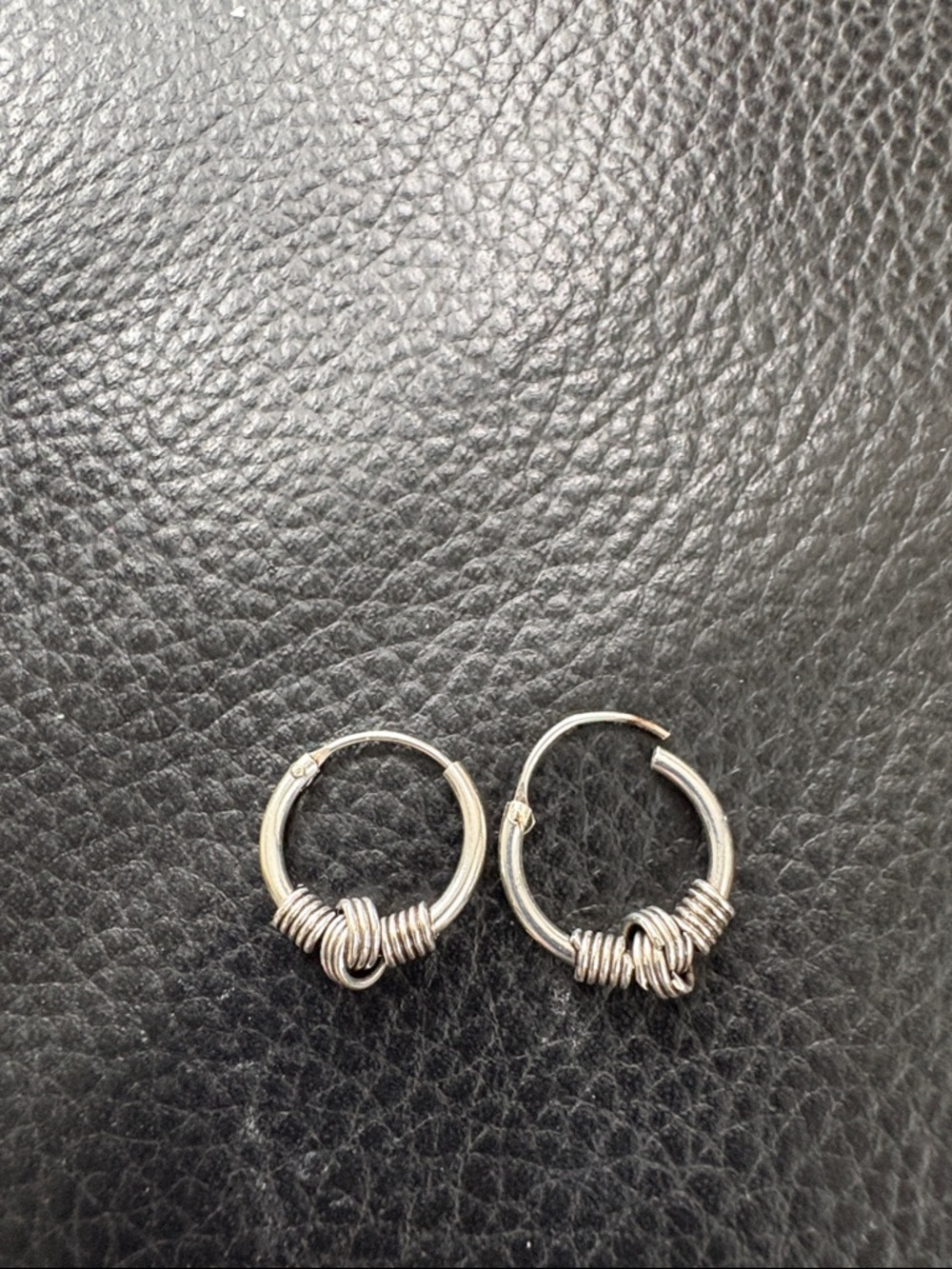 Sterling Silver Knot Hoop Earrings - - Picture 5 of 7